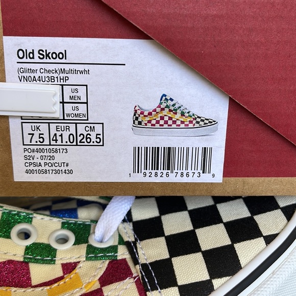 Vans Old Skool Glitter Check Multi/True White WMNS sneakers - Picture 16 of 16